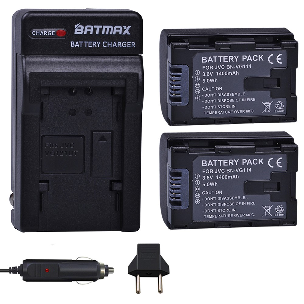 2Pc BN VG114 Battery + Charger for JVC VG108U VG107U VG114U BNVG121 VG138U  VG138 VG107E VG121E VG114 | Shopee Philippines