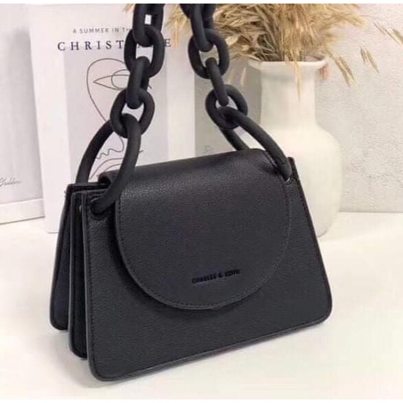 Charles and Keith Chunky Chain Link Shoulder Bag | Shopee Philippines