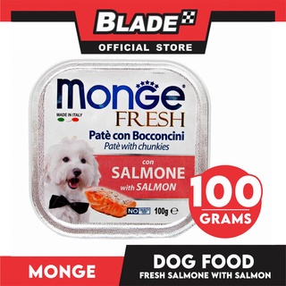 Monge Fresh Pate And Chunkies 100g (Salmone With Salmon) Dog Wet Food