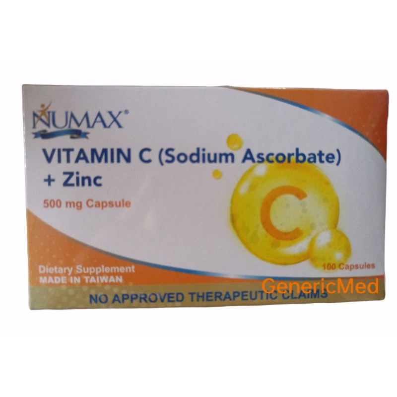 NUMAX Vitamin C Sodium Ascorbate + Zinc 100's Shopee Philippines