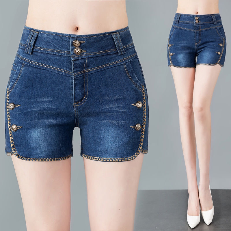 high waisted elastic shorts