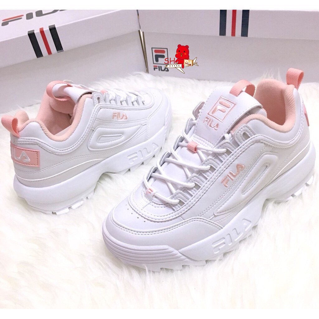fila white and pink shoes