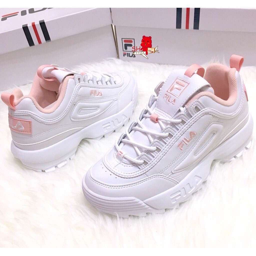 fila shoes pink and white