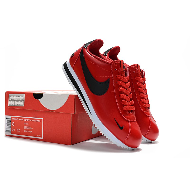 NEW Nike Classic Leather Running Shoes“Red black” | Shopee