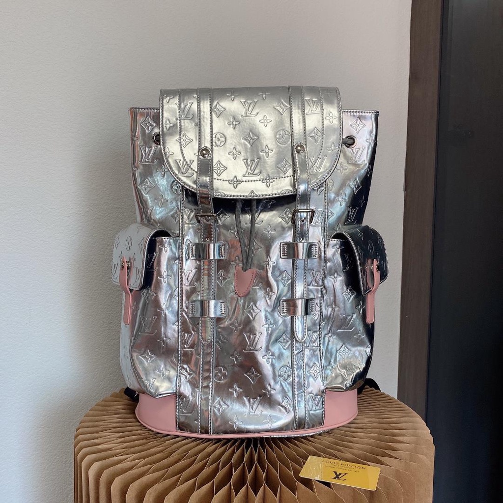 silver louis vuitton backpack