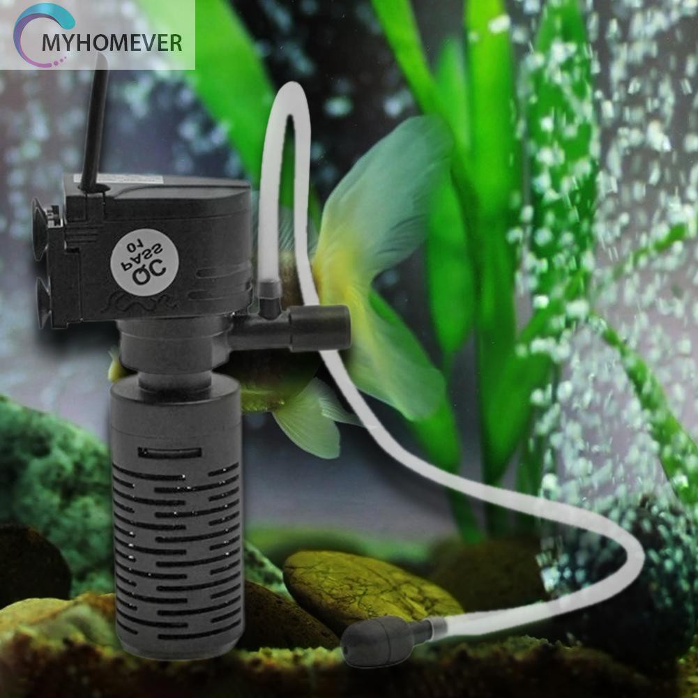 MYHOMEVER 3W 3 in 1 Mini Fish Tank Filter Aquarium Oxygen Submersible ...