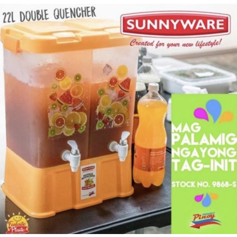 Sunnyware 22L DOUBLE QUENCHER JUICE / WATER DISPENSER TWIN DISPENSER