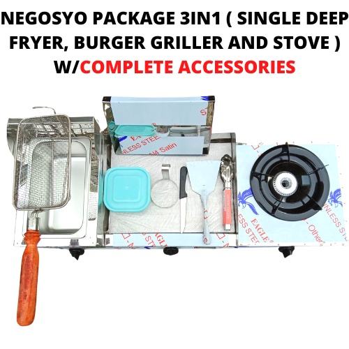 PURE STAINLESS 3 IN 1 (SINGLE DEEP FRYER, BURGER GRILLER AND STOVE) W