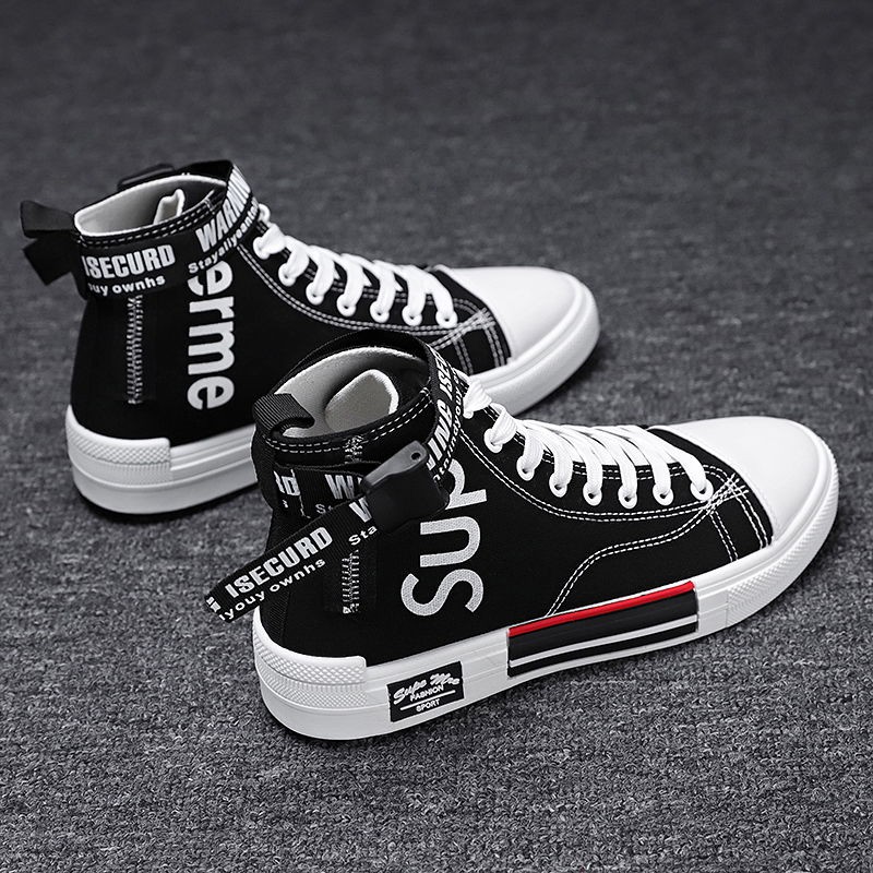 canvas high top shoes
