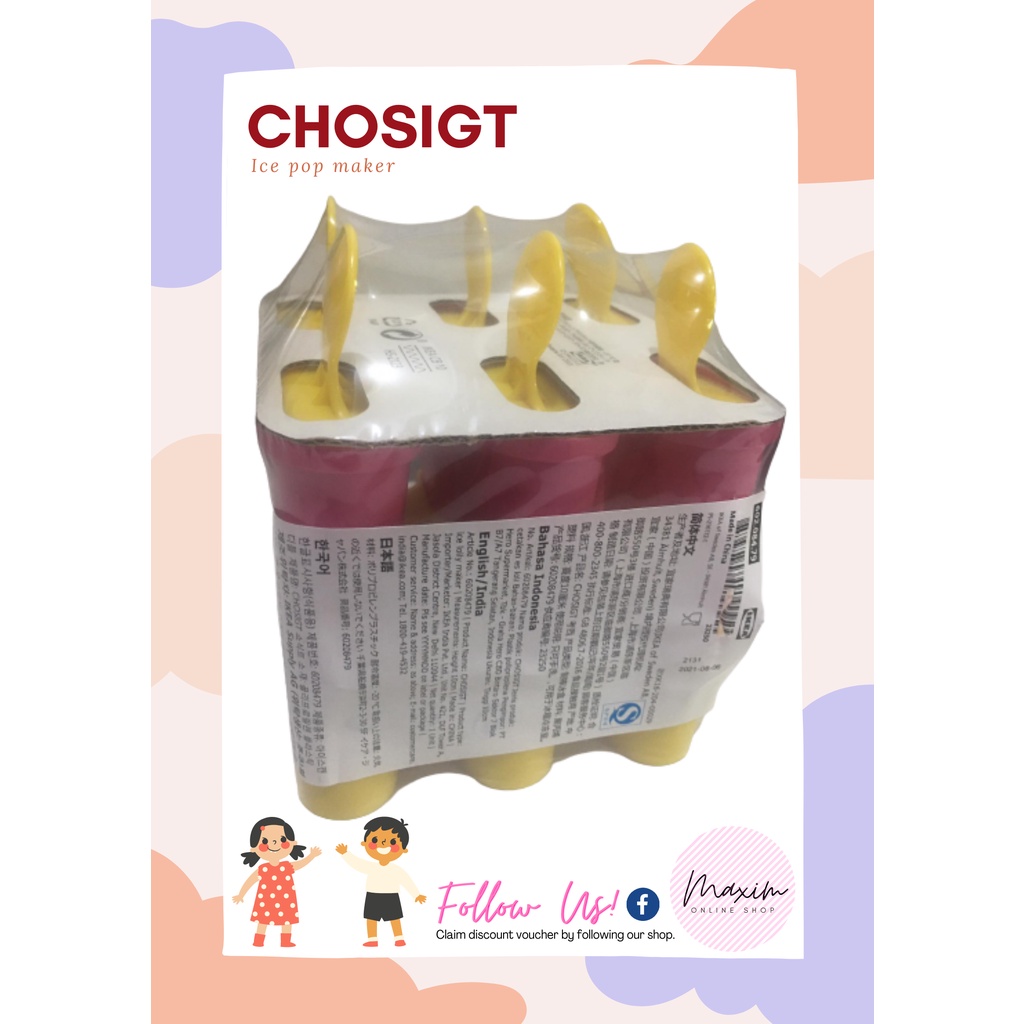 Chosigt Ikea Ice Pop Maker 6pcs/pack Pink Yellow Shopee Philippines