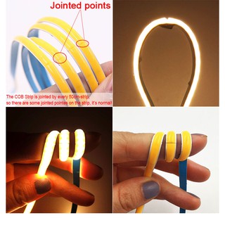 384LEDs per Meter Ultra Thin 5mm FOB LED Strip Soft Flexible COB Tape 12V 24V 3000K 4000K 6000K Warm Natural Cool White Color for Indoor House Decorative Lighitng 1m 2m 3m 4m 5m #7