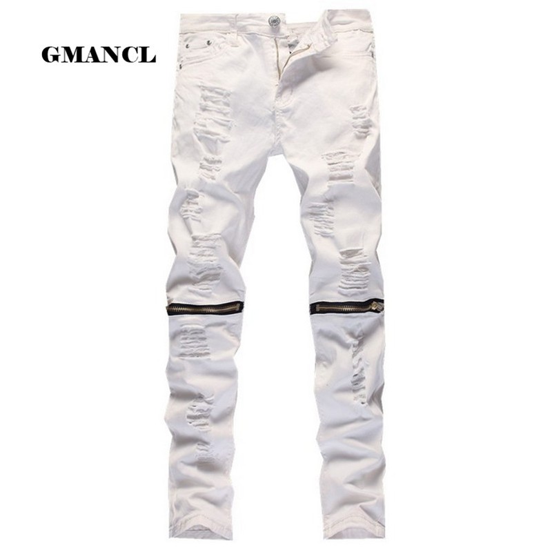 knee zipper jeans mens