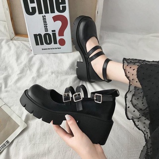 Mary Jane JK Leather Shoes Female British Style JK Black White Lolita ...