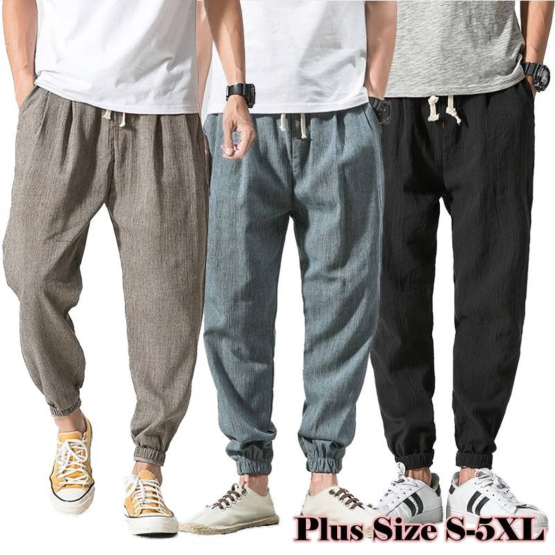 mens linen jogger pants