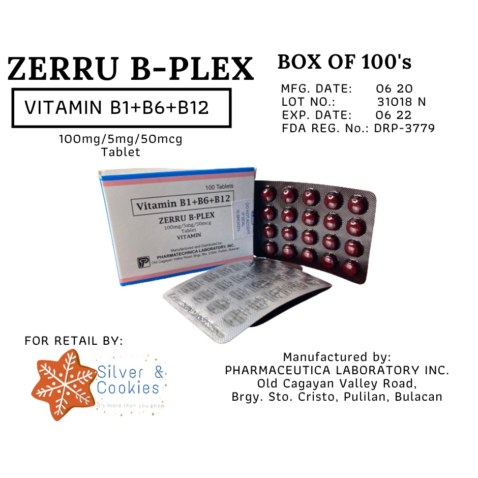 Zerru B-Plex Tablet, B Complex Vitamins Food Supplement | Shopee ...