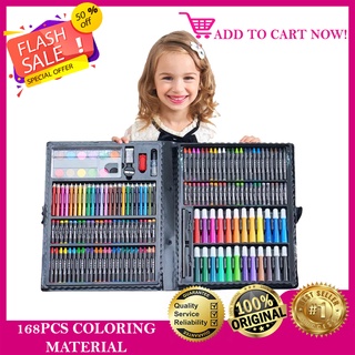 NEW 168 pieces Kids Painting Set with Watercolor Oil Painting Crayons Color Pens Pastel Stationary C #2