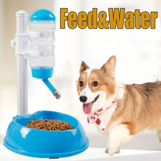 （hot）Pet Automatic Water Food Feeder Dog Cat Bowl Fountain Dispenser Bottle Container For Drinking E