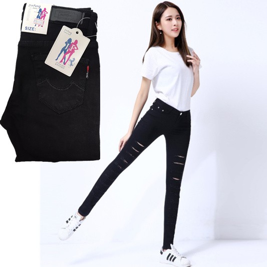 tattered jeans black