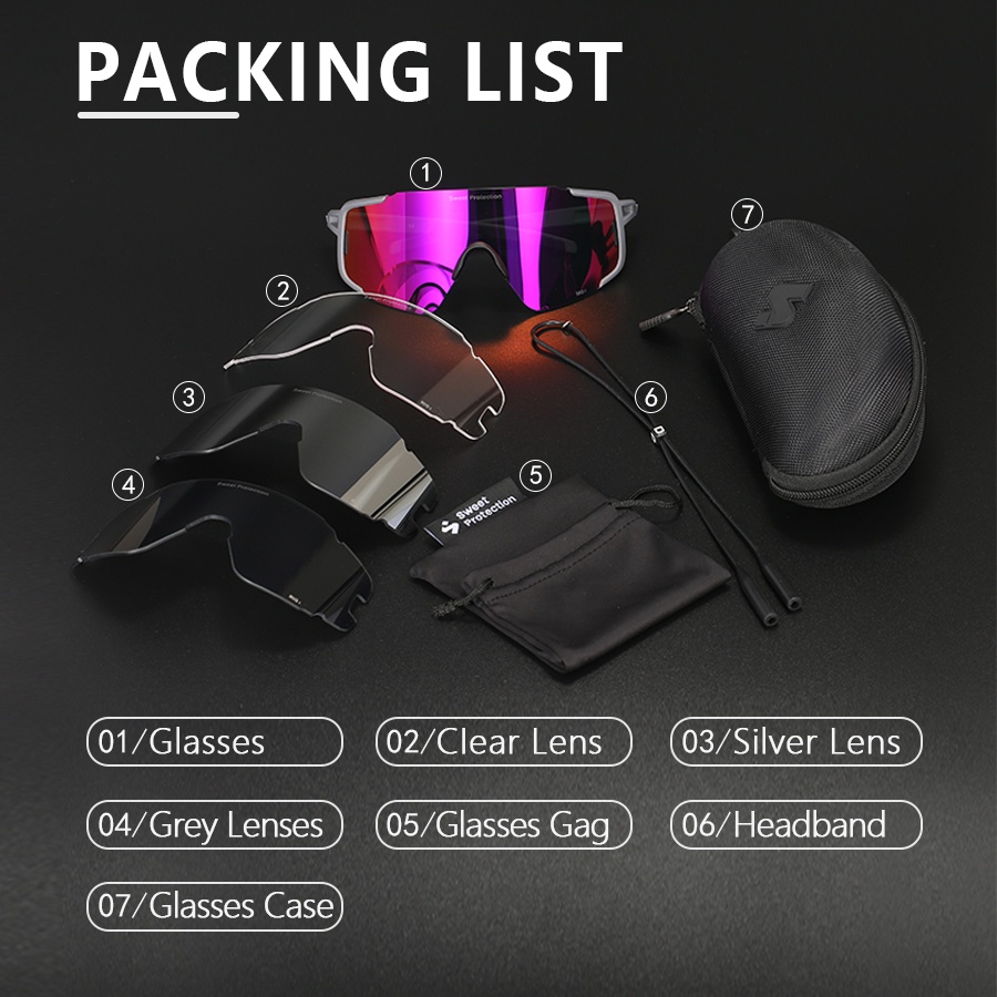 SWEET PROTECTION 4 Lenses Cycling Sunglasses Outdoor Sports Road Bike Glasses Cycling Glasse