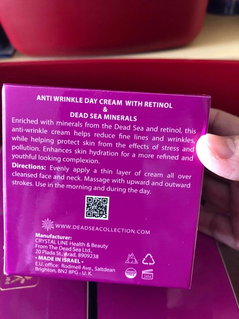 retinol anti wrinkle day cream with dead sea minerals