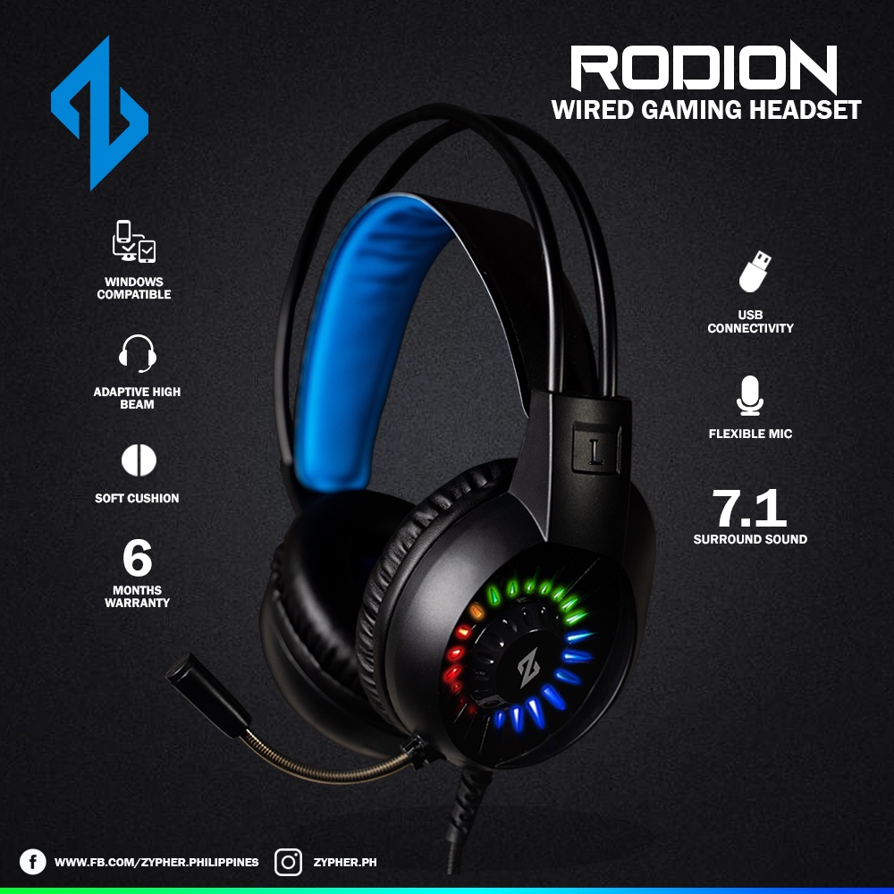 ZYPHER Rodion Gaming Headset with 7.1 Virtual Surround Sound and Noise