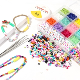 28 Grid Paint Acrylic Letter Beads Set Diy Bracelet Necklace Beads Educational Toys #5