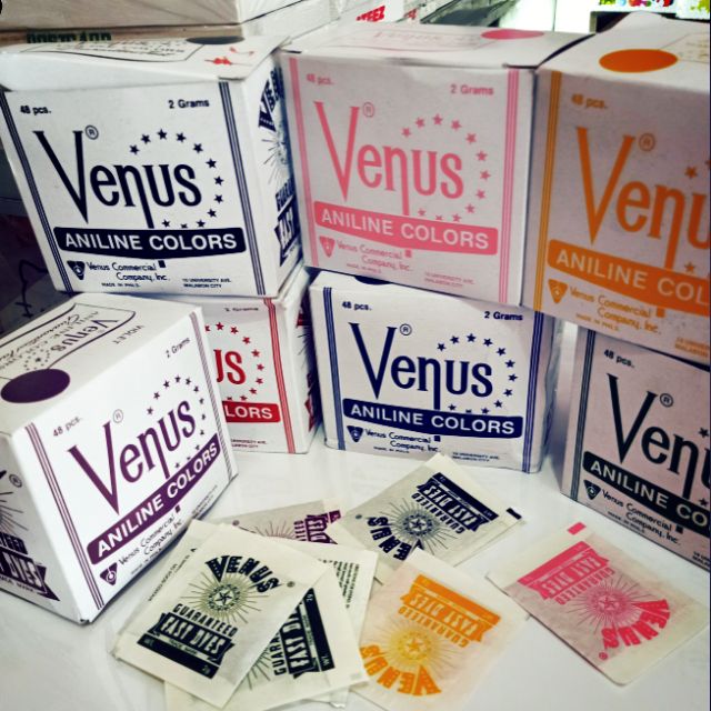 Venus dye (dyobus) aniline colors P6.00 per sachet | Shopee Philippines