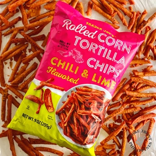 [ON HAND] Trader Joe's Chile & Lime Rolled Corn Tortilla Chips 9oz Bag (Gluten Free-Vegan-Spicy)