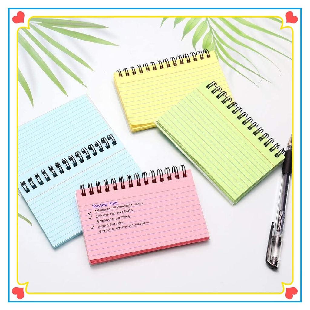 5x3 Inches Multicolor Index Cards Ruled Flash Cards With Double Covers