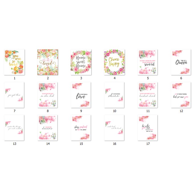 Flower Wall Art Quotes A4 Size Laminated Posters Shopee Philippines