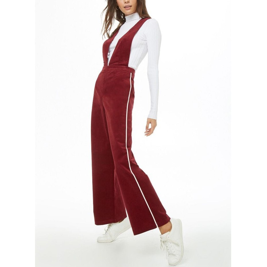 burgundy pinafore
