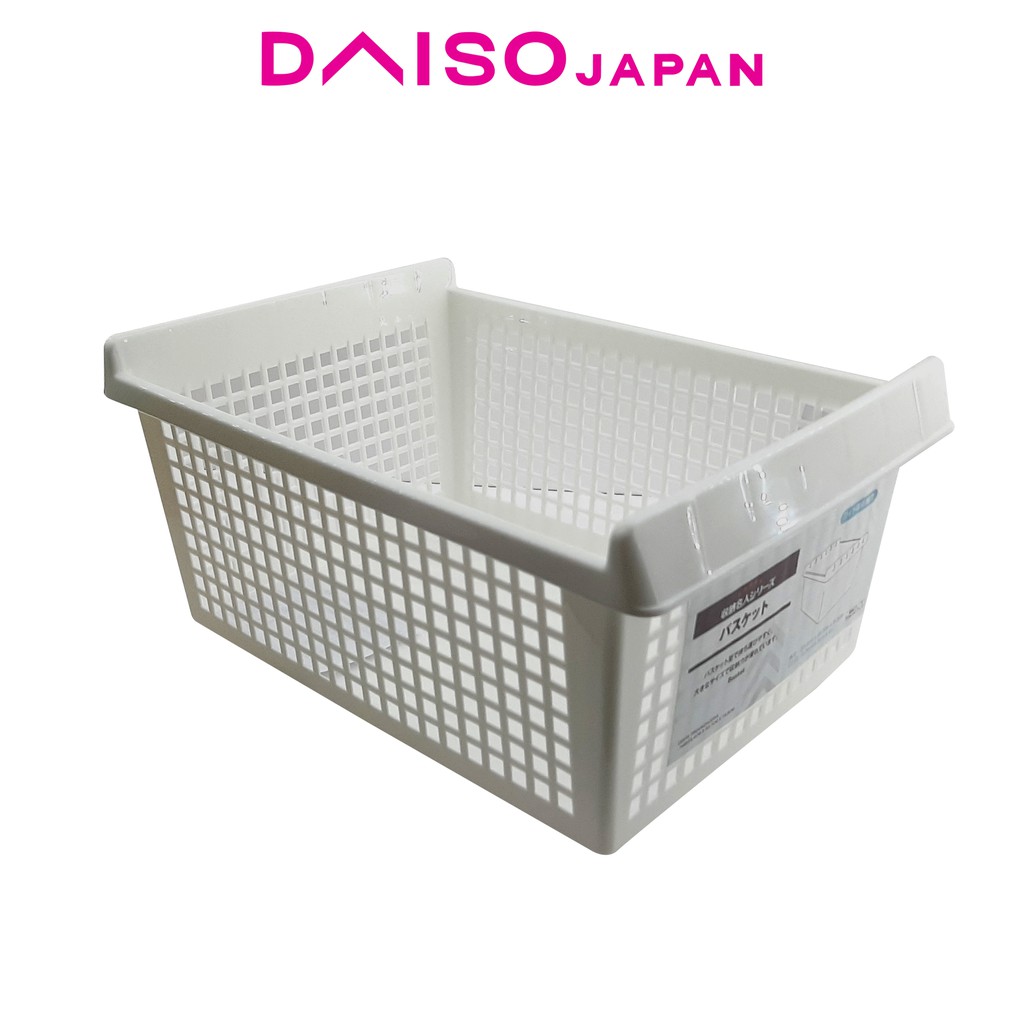 Daiso White Plastic Storage Basket Shopee Philippines
