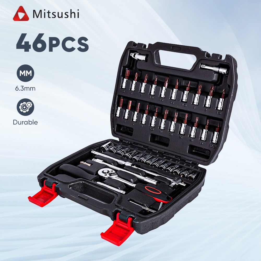 Mitsushi KDL1046 46Pcs 6.3mm Tool Box Series Sleeves for Car
