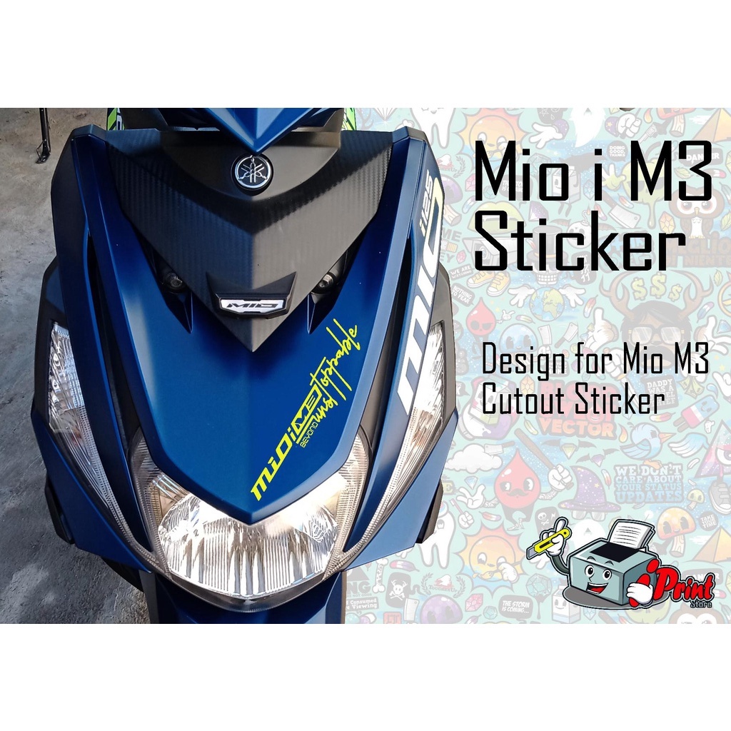 Yamaha Mio i 125, M3 Sticker M3 Decals, Cut Out Sticker, Waterproof