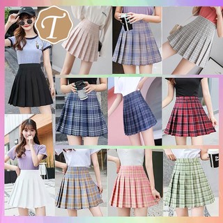 ☆I&U☆ Korean Fashion Womens High Waist Slim Pleated School Skirt D99