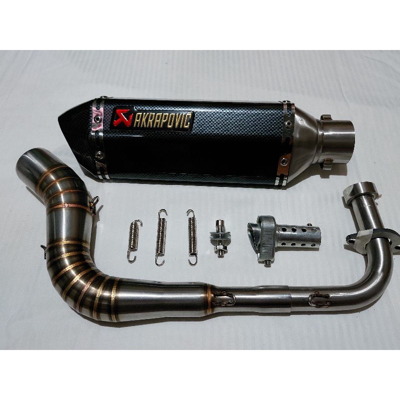 YAMAHA MIO SPORTY/SOUL115/SOULTY AKRAPOVIC PIPE WITH SILENCER ( FULL SYSTEM EXHAUST) Shopee