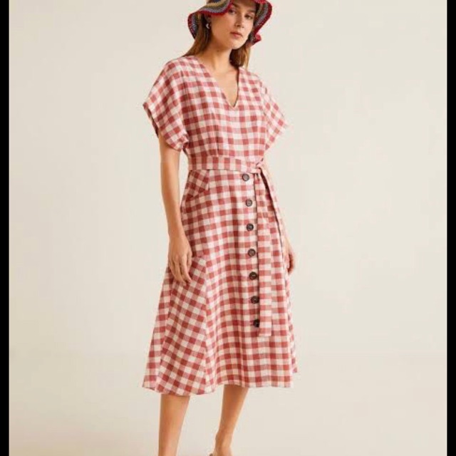 mango checked dress