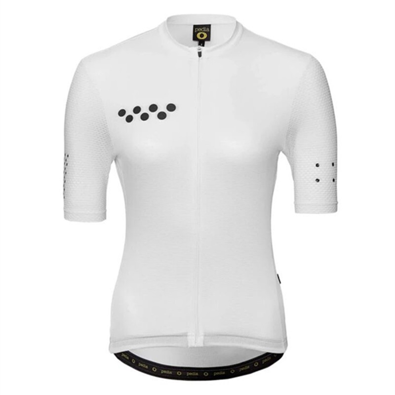 white cycling top