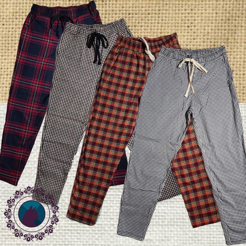 Freesize | Korean Inspired Plaid Trouser Pants | Unisex | Shopee ...