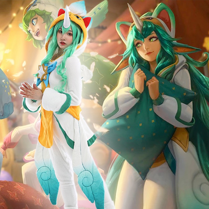 Game Lol Cosplay Costumes Soraka Cosplay Costume Pajama Guardian Soraka Skin Uniforms Clothes 