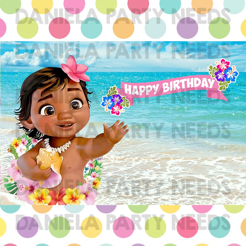 New Baby Moana Birthday Theme Banner Tarpaulin Shopee Philippines