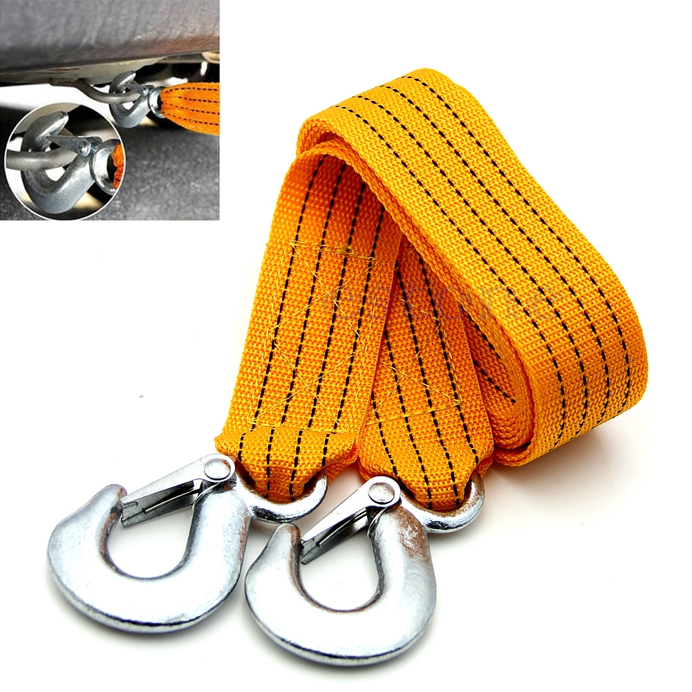 Yinew Heavy Duty Towing Rope Breaking Capacity with Alloy Steel Hooks for Pulling Cars,Eagle claw hook orange,3 meters 