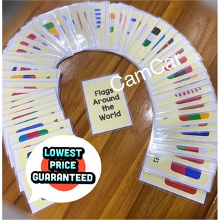 Flash Cards flag: Flags Around the World 50 PIECES with capital cities, alphabet abc, number cards