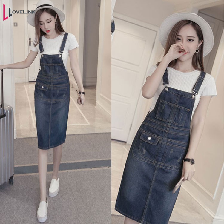 denim jumpsuit long skirt