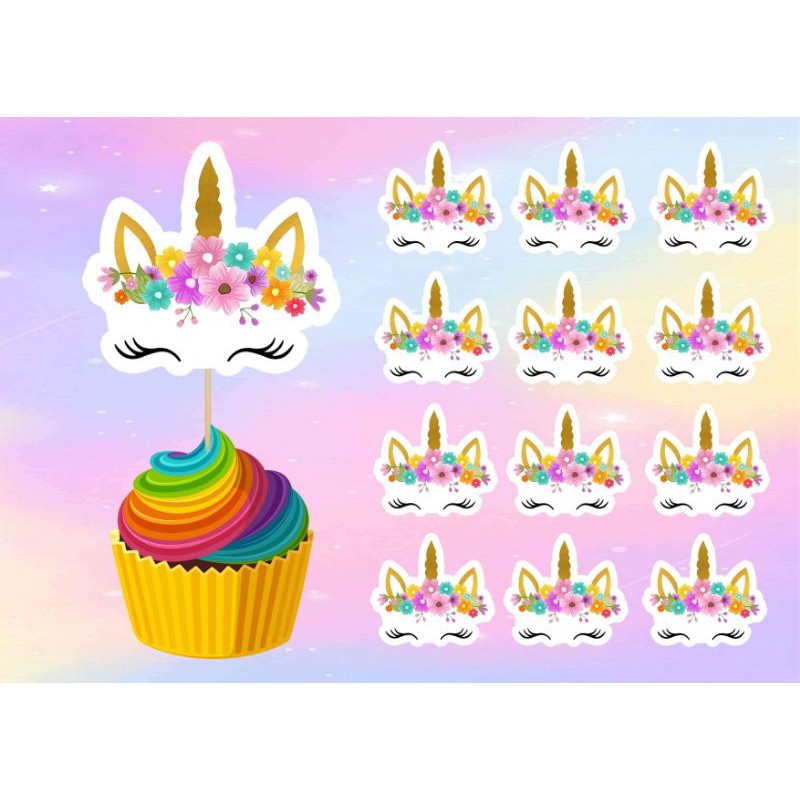 Unicorn Cupcake Topper 12pcs./per pack Shopee Philippines