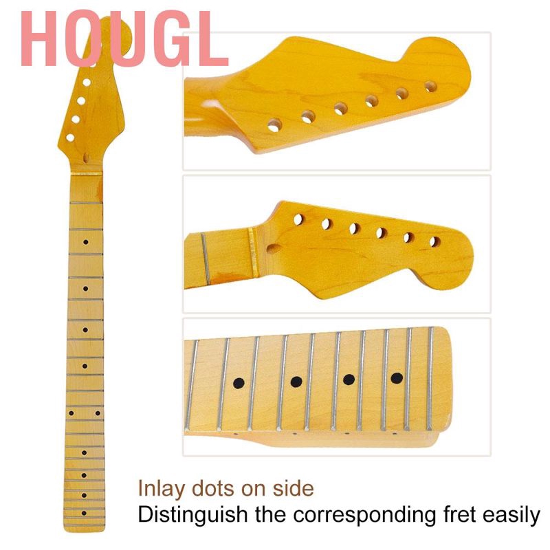 Yellow Dilwe 22 Fret Electric Guitar Neck for ST Replacement Parts Instrument Accessory 