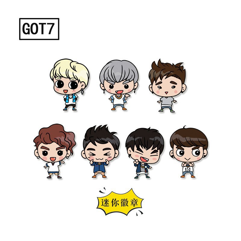 In Hard-Working Kpop Got7 Acrylic Stand Plates Cartoon Bambam Youngjae Mark Jackson Jb Jin Young Yu Gyeom Mini Figure Fans Gift Collection Fashionable Style;