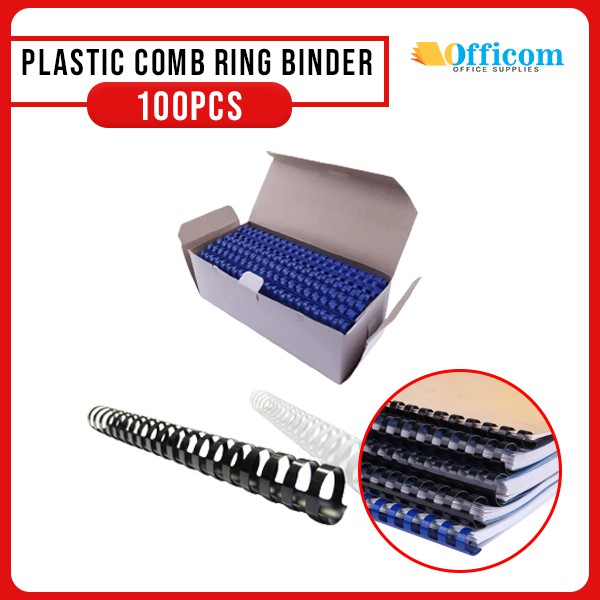 Plastic Ring Binder 100pcs for Book Binding | Comb Binding (Black ...