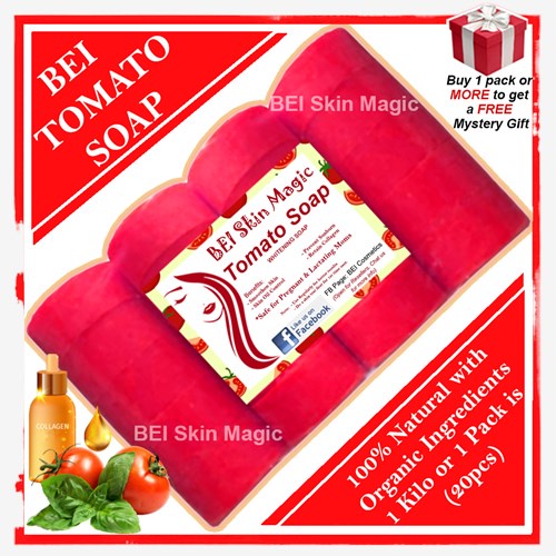 [ORIGINAL] Tomato Soap with Glutathione & Collagen effect Tomato Whitening Round Bar Soap with