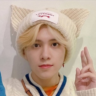 NCT WayV HENDERY Cat Beanie Hat for Women Knit Hat for Men Woolen Cap for Kids Casual Style Unisex Simple Soft All Match Korean